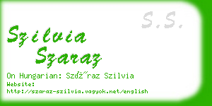 szilvia szaraz business card